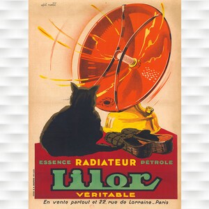 Lilor Heater Cat Vintage Poster