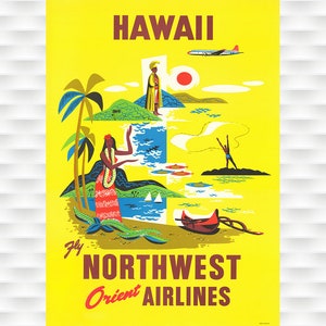 Hawaii - Northwest Orient Linien Travel Poster Prints