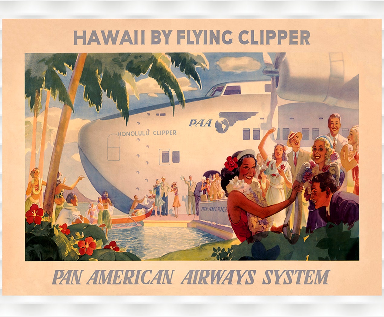 Pan Am Hawaii - Vintage Travel Poster Prints - Etsy