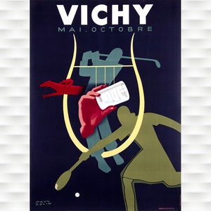 Vichy French Vintage Travel Poster