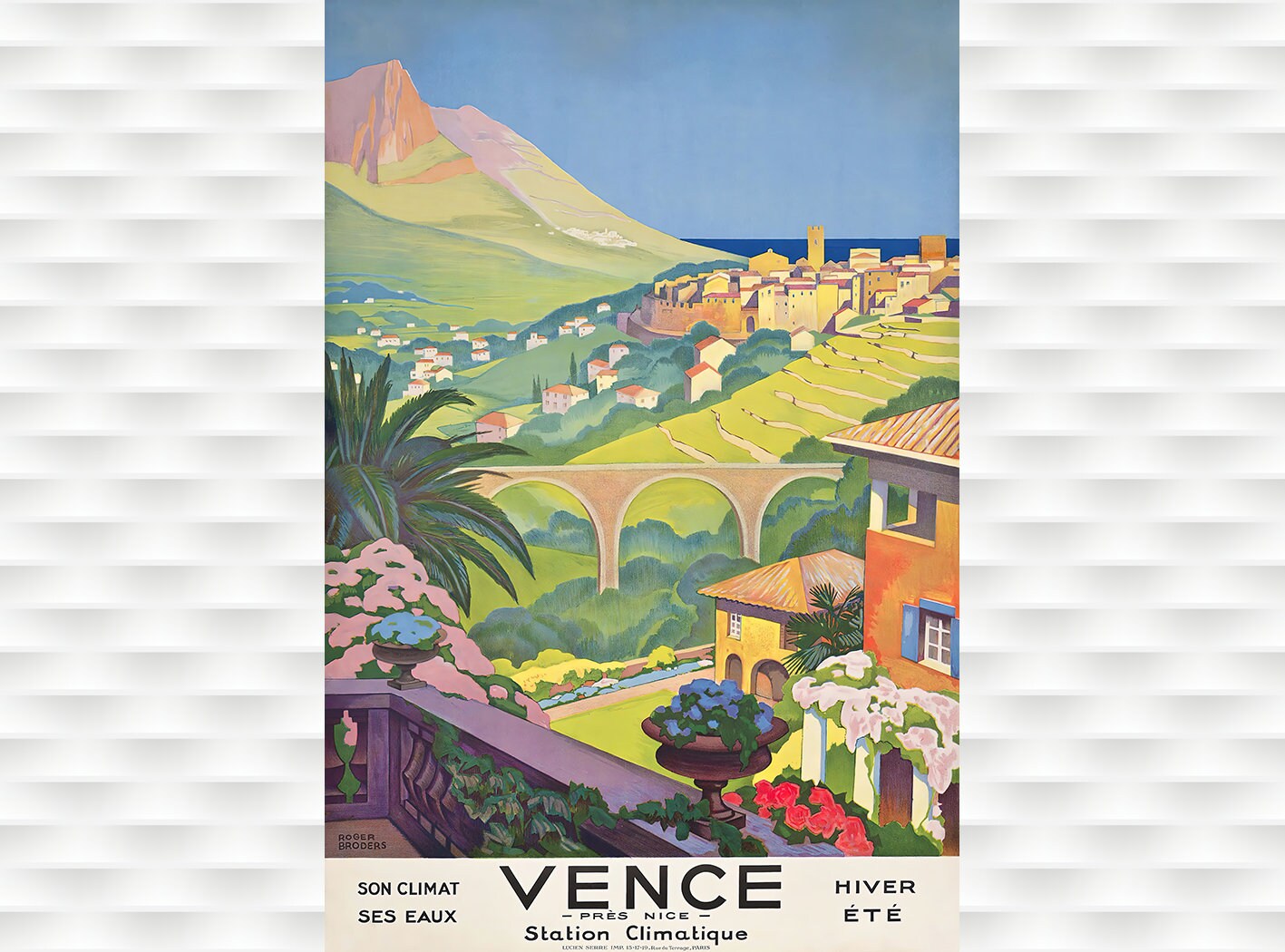 Vence France Vintage Travel Poster Prints by Roger Broders