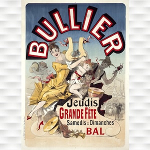 Bullier Grande Fete Vintage Poster