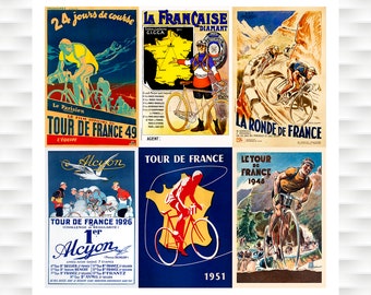 Tour de France Bicycle Posters - Cycling Poster - Bicycle Wall Art - Vintage Poster - Cycling Art - Gifts for Cyclists - Tour de France