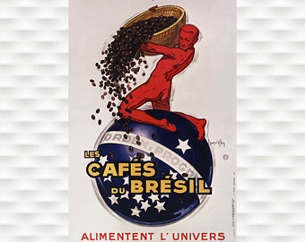 Les Cafes Du Bresil Coffee Poster
