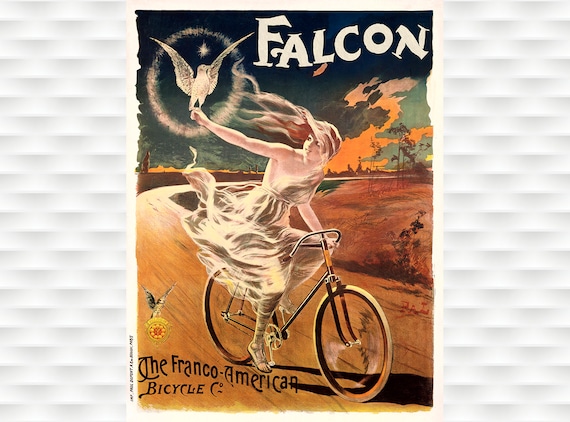 Vintage French Psycho Cycles Bicycle Cycling Advertisment Poster Art Print A4