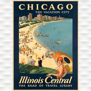 Chicago Travel Poster - Illinois Central Railroad