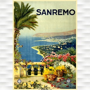 San Remo Italian Vintage Travel Poster