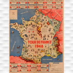Poster Carte du Tour de France 1948