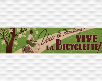 Viv La Bicyclette – オリジナル ヴィンテージ サイクリング ポスター