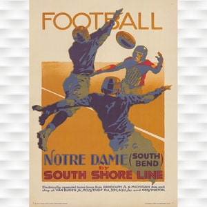 Notre Dame Vintage Football Poster - Fighting Irish