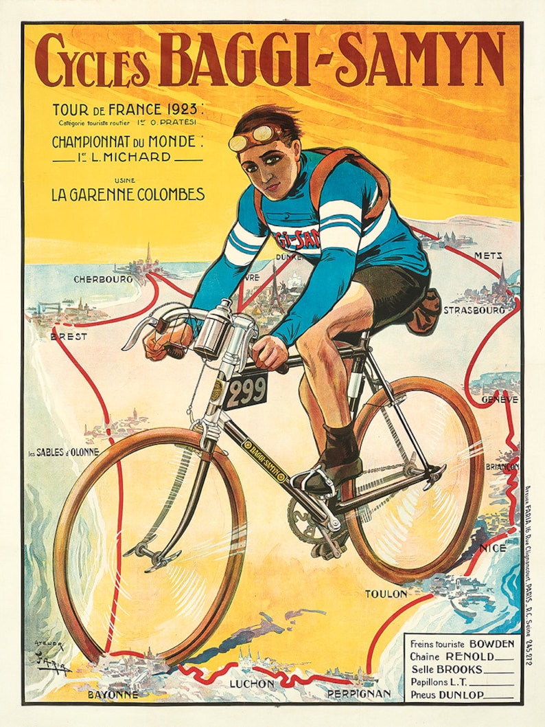 Cycles Baggi Samyn Affiche v lo Cyclisme Poster V lo Art Cycles Baggi Samyn Affiche v lo Cyclisme Poster V lo Art