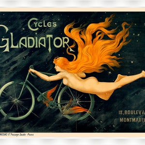 Cycles Gladiator Vintage Bicycle Poster