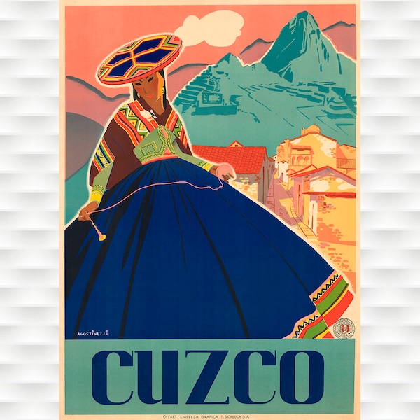 Cuzco Peru Reise Poster Kunstdruck Geburtstag Geschenk Weihnachtsgeschenk