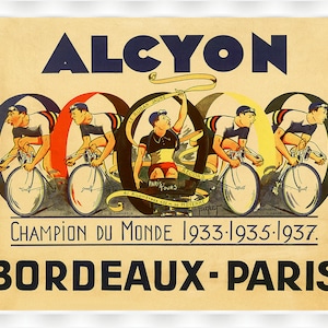 Alcyon Bordeaux-Paris Vintage Bicycle Poster