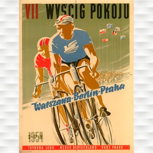 1954 Peace Race Vintage Bicycle Poster