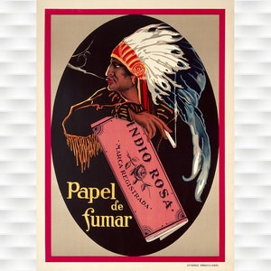 Indio Rosa Vintage Cigarette Papers Poster