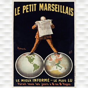 Le Petit Marseillais Vintage Newspaper Poster