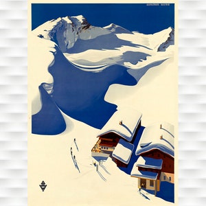 Austria Ski Travel Poster - Wunscheim