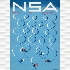 National Ski Association VintagevSkiing Poster