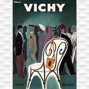 Vichy French Vintage Travel Poster
