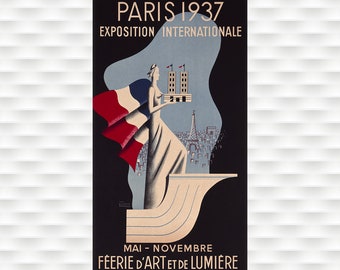 Cartel vintage de la Exposición de París de 1937