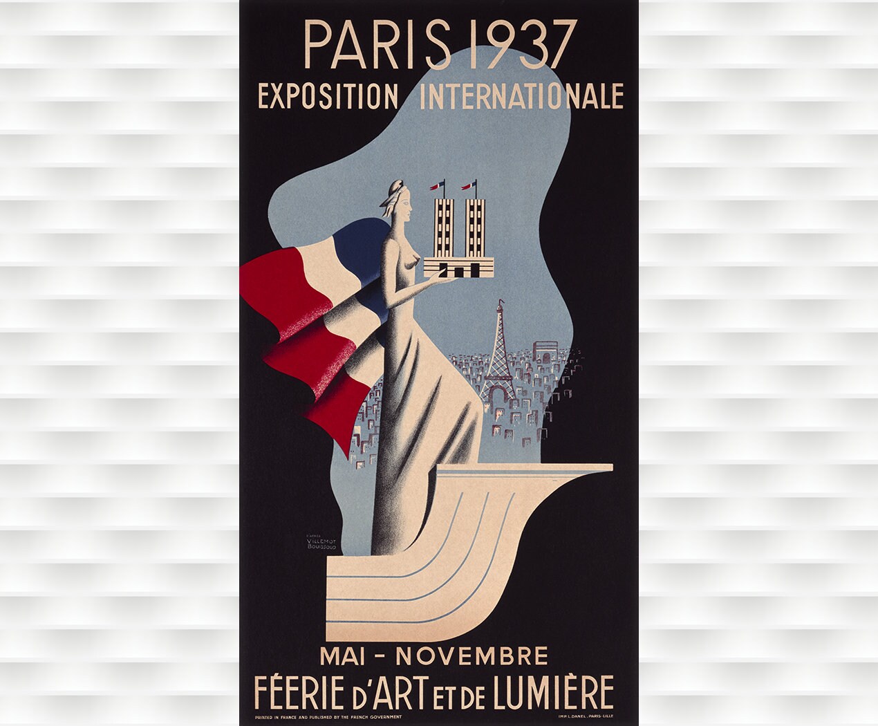 1937 Paris Exposition Vintage Poster - Etsy