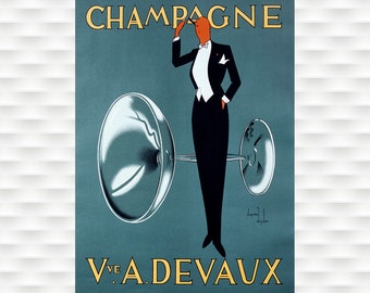 Impresiones de carteles vintage de champán