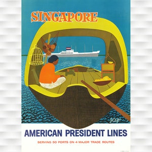 Singapore Travel Poster - American President Lines