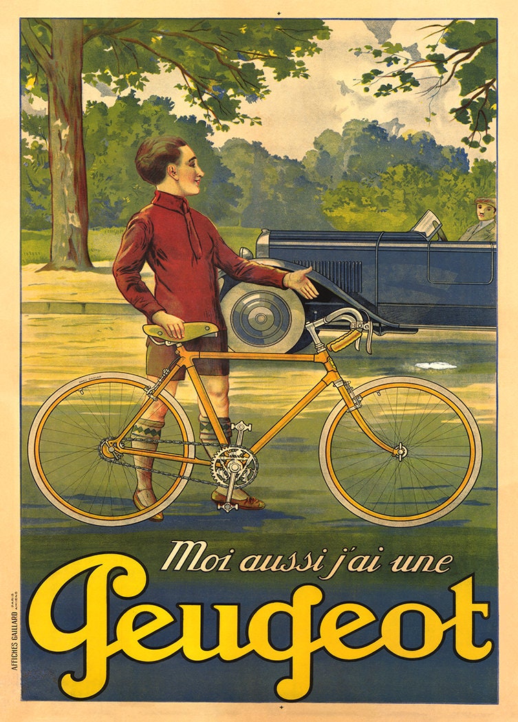 Poster Manifesto Locandina Pubblicità Stampa Vintage Biciclette Francesi Parigi