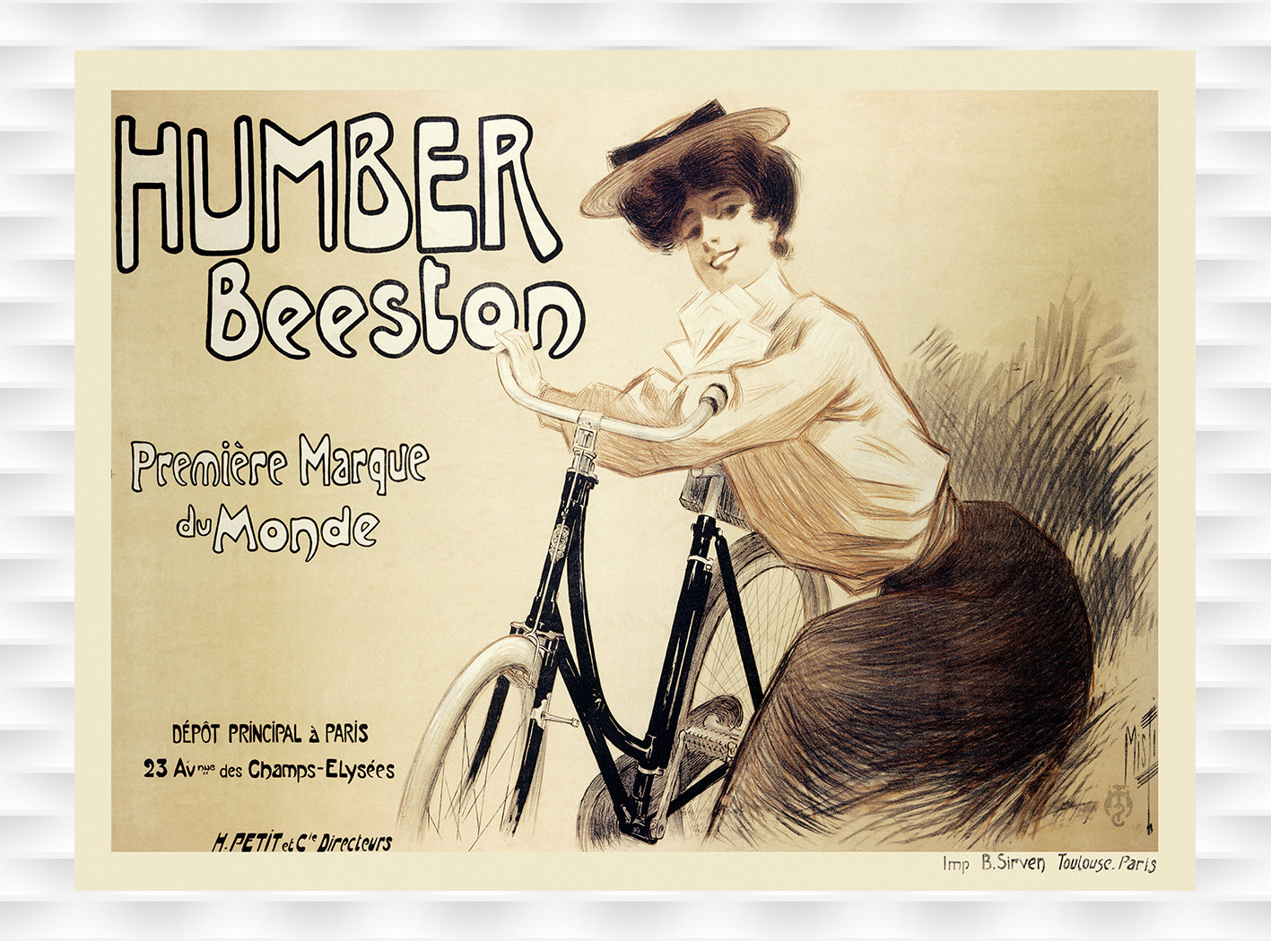 Vintage Cycling advertising poster reproduction. Cycles Humber 