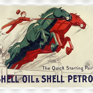 Shell Petrol Motor Oil Vintage Poster