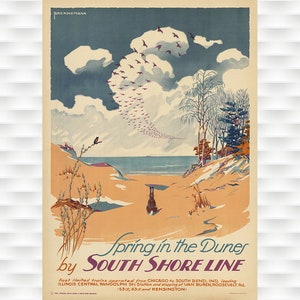 Spring in the Dunes - Vintage Travel Poster