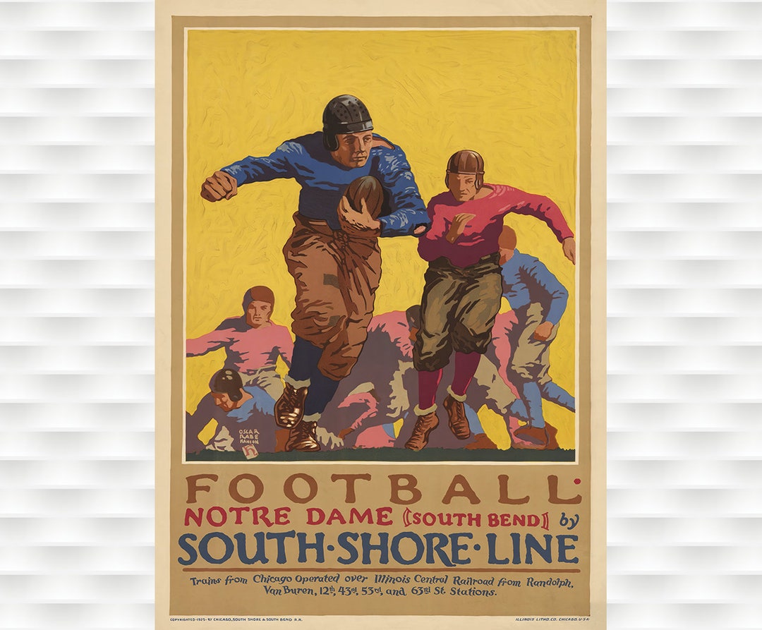 1920's Notre Dame Vintage Football Poster Prints Fighting Irish Etsy — free download