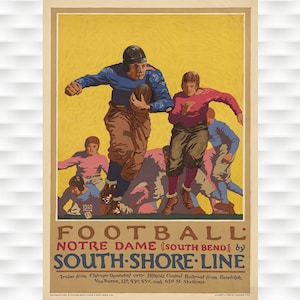 1920's Notre Dame Vintage Football Poster Prints - Fighting Irish