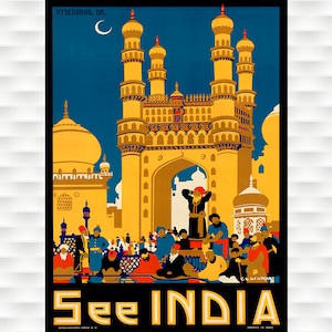 Voir l'affiche de voyage vintage Inde
