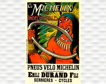 Michelin Bicycle Tire Poster - Cycling Poster Bicycle Art Vintage Bicycle Poster Cycling Art Tour De France Cycling Art