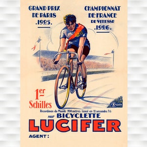 Bicyclette Lucifer Vintage Bicycle Poster