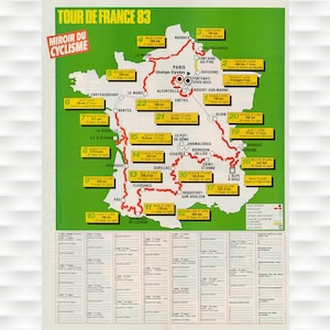 1983 Tour de France Map Poster