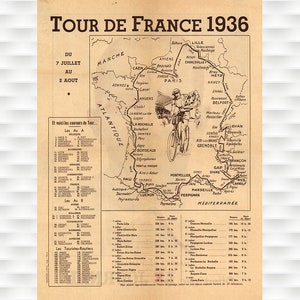 Poster Carte du Tour de France 1936