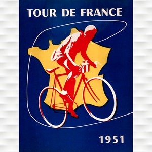 Cartel del Tour de Francia Vintage 1951 Póster