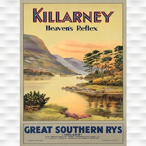 Killarney Ireland Vintage Travel Poster