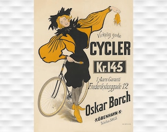 Afiche de bicicleta de ciclista