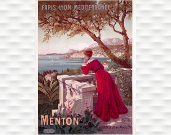 Menton France Travel Poster See France Poster Travel Gift Birthday Gift
