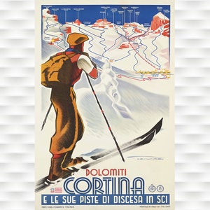 Cortina d'Ampezzo - Pósteres de viajes antiguos