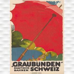 Graubunden Vintage Swiss Travel Poster