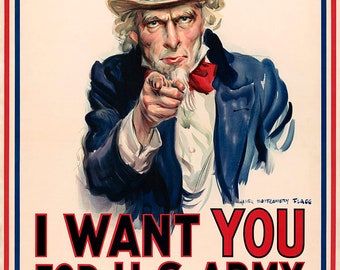 アンクル・サム - 君が欲しいポスター - 第一次世界大戦の募集ポスター