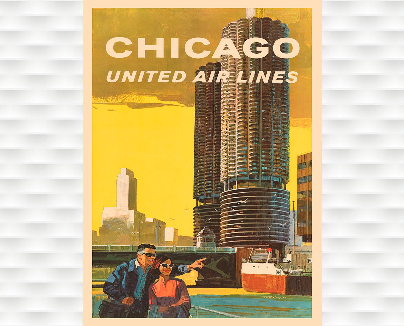 Chicago - United Air Lines Vintage Travel Poster - Etsy Hong