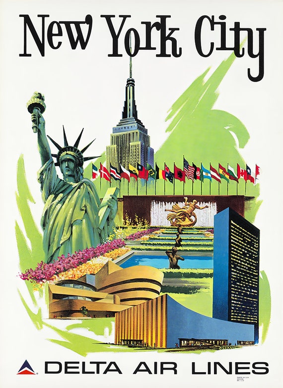 Original Vintage Poster FLORIDA - DELTA AIR LINES – CHICAGO