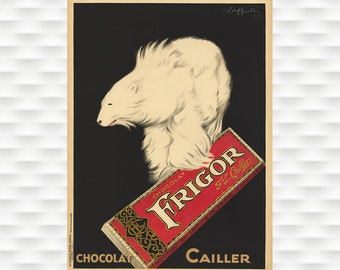 Frigor Chocolat Vintage Poster Prints - Cappiello Poster - Polar Bear Poster Birthday gift