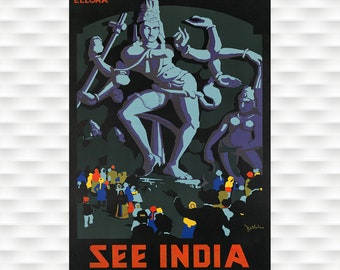 See India Vintage Travel Poster Asia Travel Art Print Birthday Gift Christmas Present